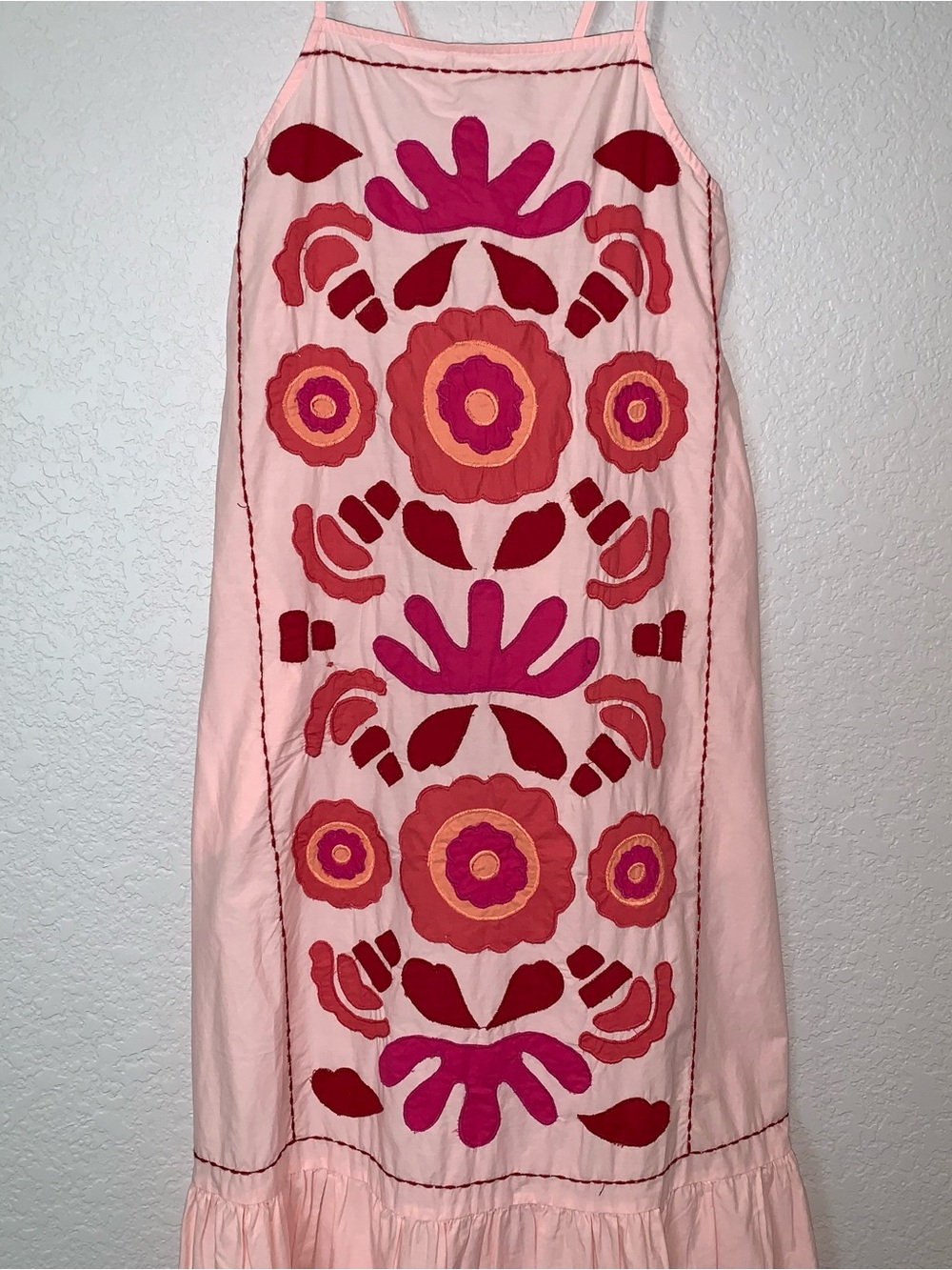 New $89 Zara Embroidered Pink Maxi Dress Limited Edition Small 0881/131 - Picture 9 of 13
